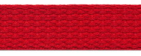 <font color="red">IN STOCK</font><br>1" Cotton Webbing-Red<br>(Industry Standard)