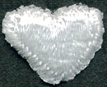 <font color="red">IN STOCK</font><br>3/8" Rayon Heart Applique-White<br>(Heat Seal)