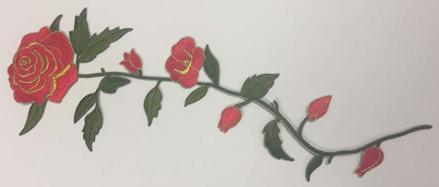 11" X 3 3/4" Ply Rose Applique