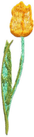 7/8" X 4+3/8" Tulip Applique-Moss/Olive/Butter/Yellow Combo