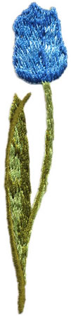 7/8" X 4+3/8" Tulip Applique-Moss/Olive/Sapphire/Light Blue Combo