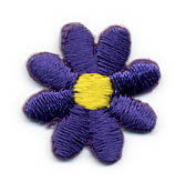 7/8" Daisy Applique-Purple/Yellow Combo