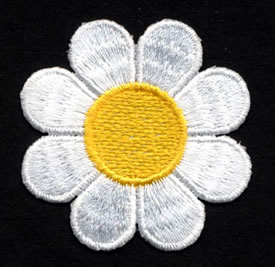 2" Daisy Applique-White/Yellow Combo
