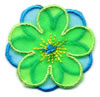 1.5" Double Flower-Aqua/Lime/Yellow Combo