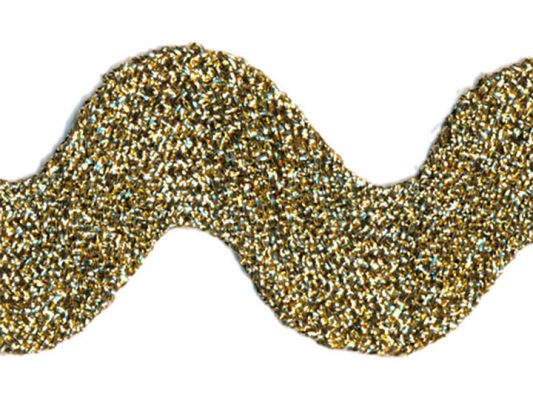 <font color="red">IN STOCK</font><br>1+5/8" Metallic Ric Rac-Gold