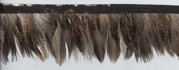 <font color="red">IN STOCK</font><br>2" Feather Fringe w/3/8" Satin Header-Earth Tones