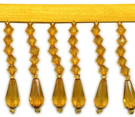 <font color="red">IN STOCK</font><br>2" Plastic Beaded Faceted Teardrop-Yellow Gold
