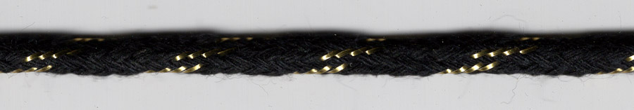 <font color="red">IN STOCK<br>MADE IN USA</font><br>1/4" Cotton/Metallic Drawcord-Black/Gold