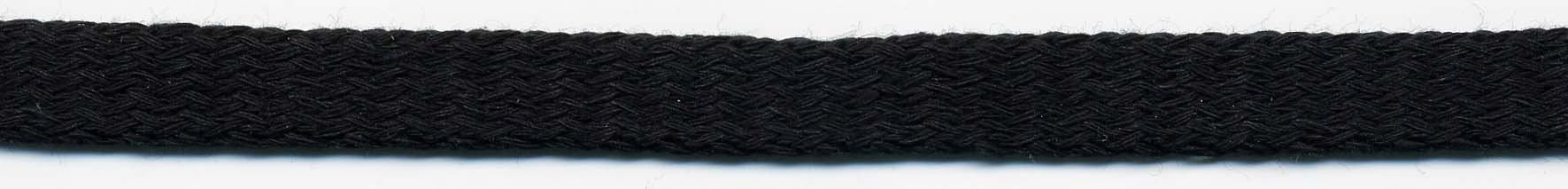 <font color="red">IN STOCK<br>MADE IN USA</font><br>1/2" Flat Cotton Knit Cord-Black