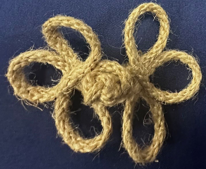 <font color="red">IN STOCK</font><br>1+3/4" x 3" Rayon Loop Frog Closure-Jute