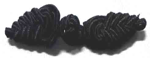 <font color="red">IN STOCK</font><br>5/8" x 2+1/2" Rayon Pinapple Frog Closure-Black