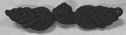 <font color="red">IN STOCK</font><br>5/8" x 3" Rayon Pinapple Frog Closure-Black