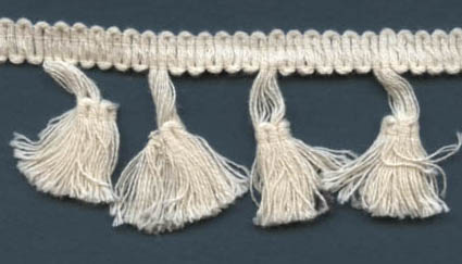 <font color="red">IN STOCK</font><br>2" Cotton Tassel Fringe-Natural<br>NOT DYEABLE