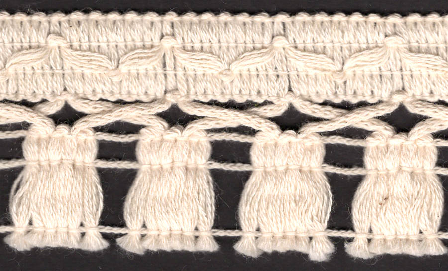 <font color="red">IN STOCK</font><br>1+5/8" Cotton Tassel Fringe-Natural