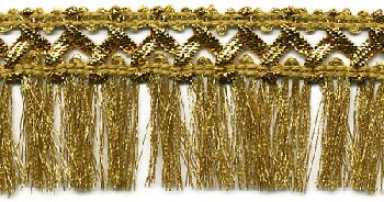 <font color="red">IN STOCK</font><br>1+1/2" Fine Metallic Fringe-Gold