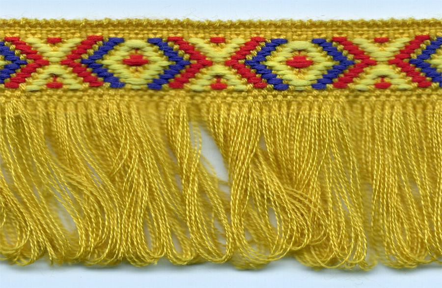 <font color="red">IN STOCK</font><br>1+1/2" Poly Indian Fringe-Gold Combo