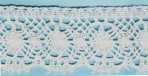 <font color="red">IN STOCK</font><br>2" Cotton Cluny Circle Edge-White