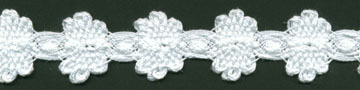 <font color="red">IN STOCK</font><br>1" Cotton Cluny Daisy Chain-White