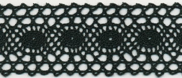 <font color="red">IN STOCK</font><br>2" Cotton Cluny Galloon-Black