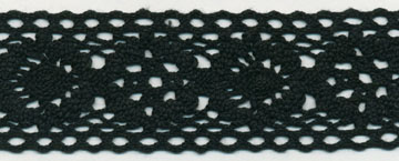 <font color="red">IN STOCK</font><br>1+3/4" Cotton Cluny Galloon-Black