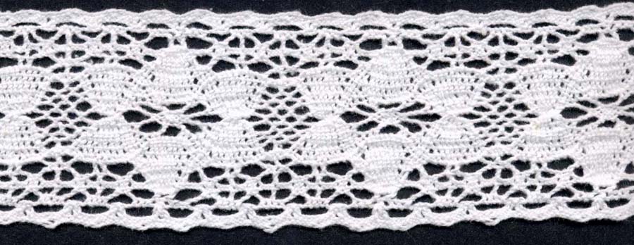 <font color="red">IN STOCK</font><br>2+1/16" Cotton Cluny Daisy Galloon-Ivory