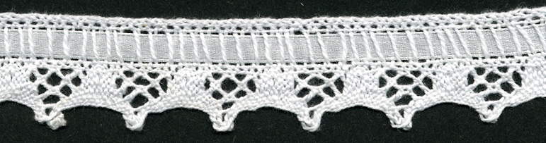 <font color="red">IN STOCK</font><br>1+1/16" Cotton Cluny Edge Incert-White Lace/Ribbon