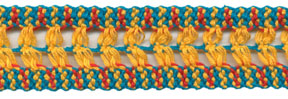 <font color="red">IN STOCK</font><br>1+1/4" Cotton Cluny Galloon Interval-Bright Multi