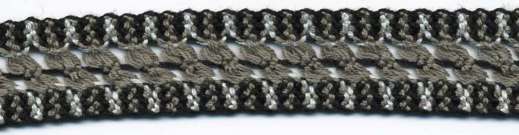 <font color="red">IN STOCK</font><br>1+1/4" Cotton Cluny Galloon Interval-Grey Multi