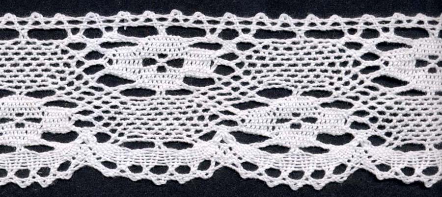 <font color="red">IN STOCK</font><br>2+1/4" Cotton Cluny Edge Crochet-Raw White