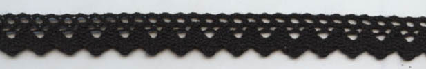 <font color="red">IN STOCK</font><br>5/8" Cotton Cluny Sawtooth Edge-Black