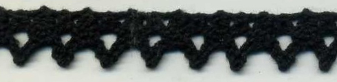 <font color="red">IN STOCK</font><br>5/8" Cotton Cluny Sawtooth Edge-Black