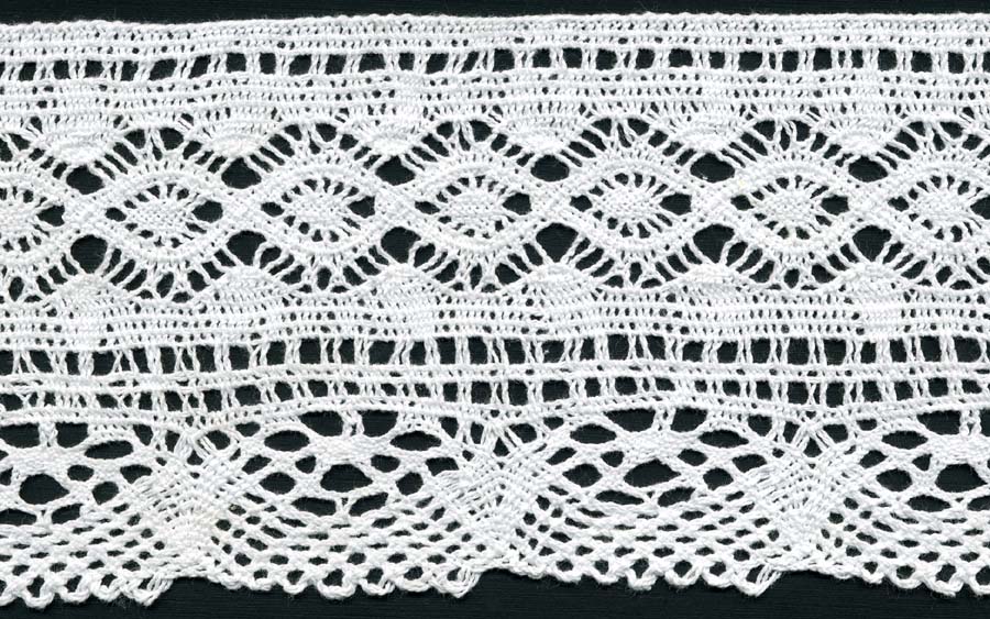 <font color="red">IN STOCK</font><br>4" Cotton Cluny Edge Crochet-White