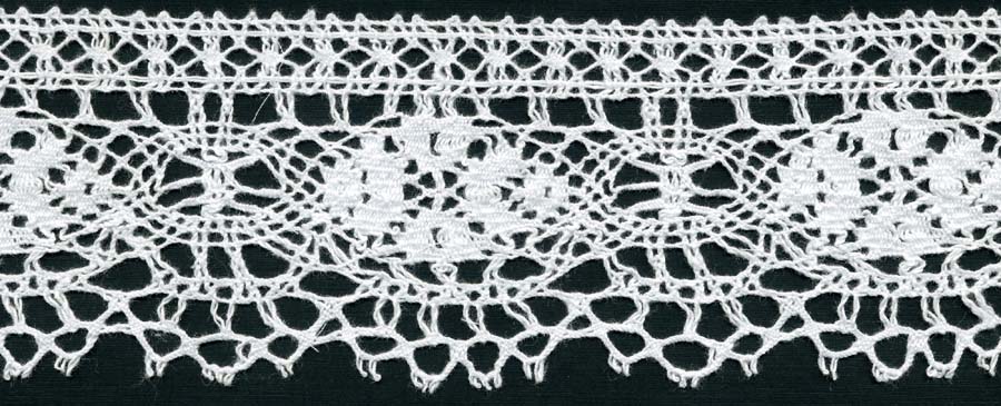 <font color="red">IN STOCK</font><br>2+3/4" Cotton Cluny Edge Crochet-White