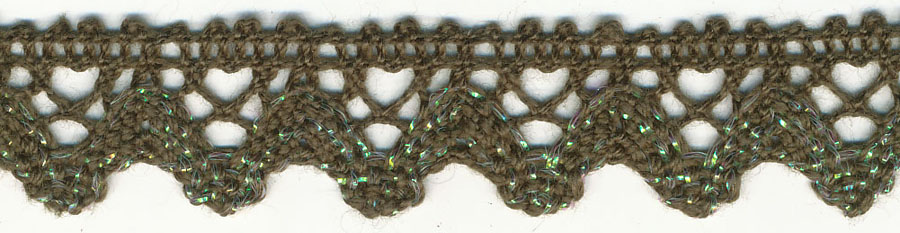 <font color="red">IN STOCK</font><br>5/8" Lame Cluny Lace-Olive/Iris