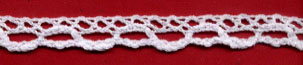 <font color="red">IN STOCK</font><br>1/2" Cotton Cluny Crochet Loop-White/Iris
