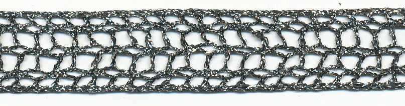 <font color="red">IN STOCK</font><br>9/16" Lame Knit Cluny Edge-Antique Silver
