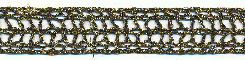 <font color="red">IN STOCK</font><br>9/16" Lame Knit Cluny Edge-Antique Gold