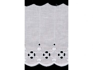 <font color="red">IN STOCK</font><br>4" Cotton Flat Eyelet Lace-White