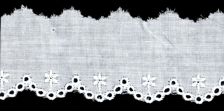 <font color="red">IN STOCK</font><br>1+3/4" Cotton Flat Eyelet Lace-Ivory