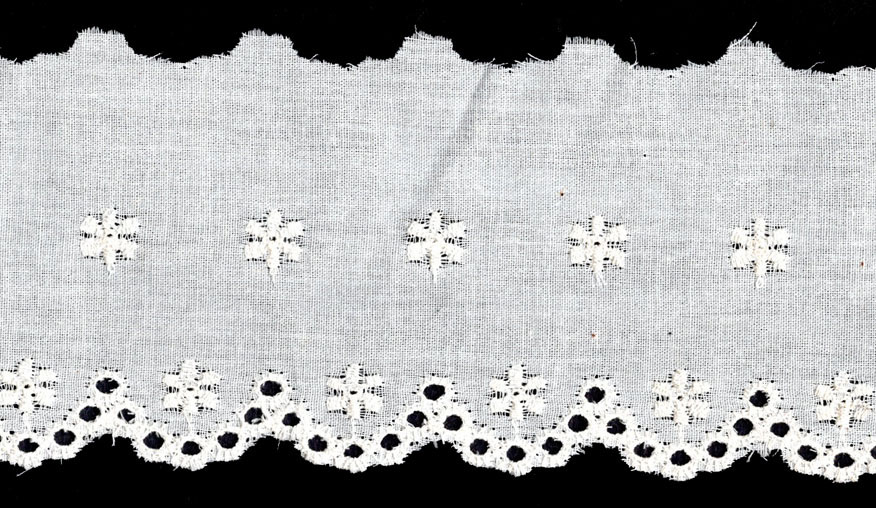 <font color="red">IN STOCK</font><br>2+3/4" Cotton Flat Eyelet Lace-Ivory