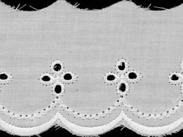 <font color="red">IN STOCK</font><br>2+1/4" Cotton Flat Eyelet Lace-White