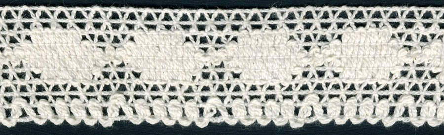 <font color="red">IN STOCK</font><br>1+1/4" Cotton Knit Lace Edge-Natural