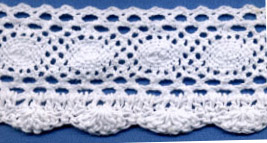 <font color="red">IN STOCK</font><br>2+3/16" Cotton Cluny and Crochet Lace-White