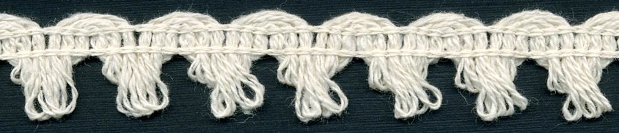 <font color="red">IN STOCK</font><br>3/4" Cotton Knit Loop Edge Lace-Natural