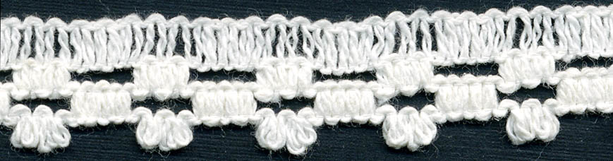 <font color="red">IN STOCK</font><br>9/16" Cotton Knit Squares Edge Lace-Ivory