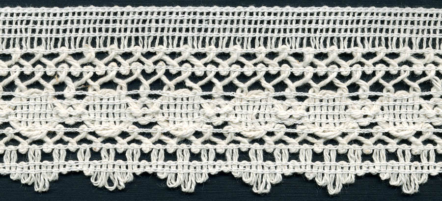 <font color="red">IN STOCK</font><br>2+3/16" Cotton Knit Edge Lace-Natural