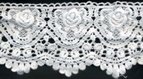 <font color="red">IN STOCK</font><br>4" Cotton Crochet Scallop Lace-White
