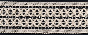 <font color="red">IN STOCK</font><br>2+3/16" Cotton Knit Galloon Lace-Natural