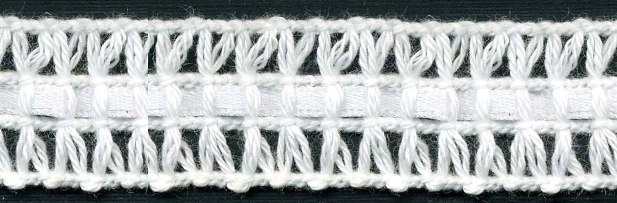 <font color="red">IN STOCK</font><br>7/8" Cotton Crochet Beading Lace-White Lace/Ribbon