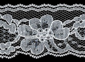 <font color="red">IN STOCK</font><br>1+7/8" Poly Flat Raschel Lace-Silver